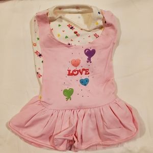 Petstyle.Fafa Pink Heart Balloon Dog Dress Sz Lg